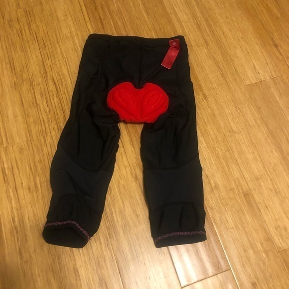 Women’s Santic padded 3/4 cycling‎ pants Small Black and purple bicycle riding - Picture 10 of 13